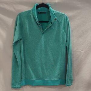 Under Armour Boy's YXL Quarter Zip Button Up Sweater in Teal